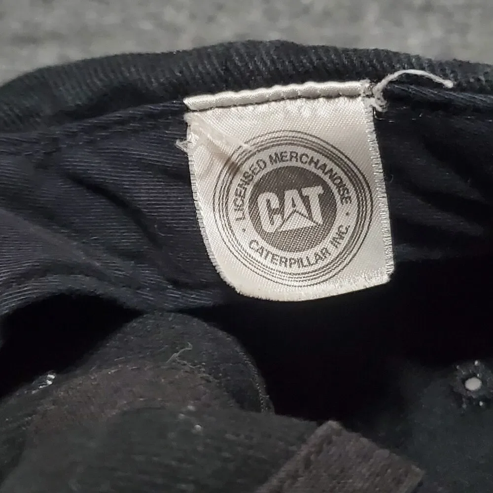 Caterpillar CAT Cap Hat Black Equipment Trucker Mens Workwear Mechanics VTG 90s